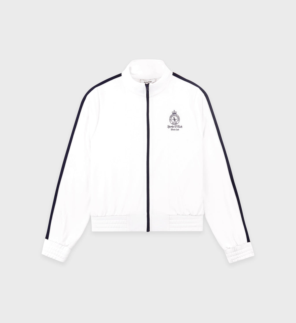 Crown Tennis Track Jacket - White/Navy