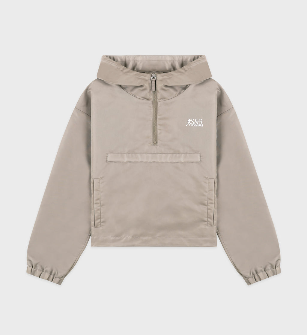 SR Runner Nylon Quarter Zip - Elephant/White