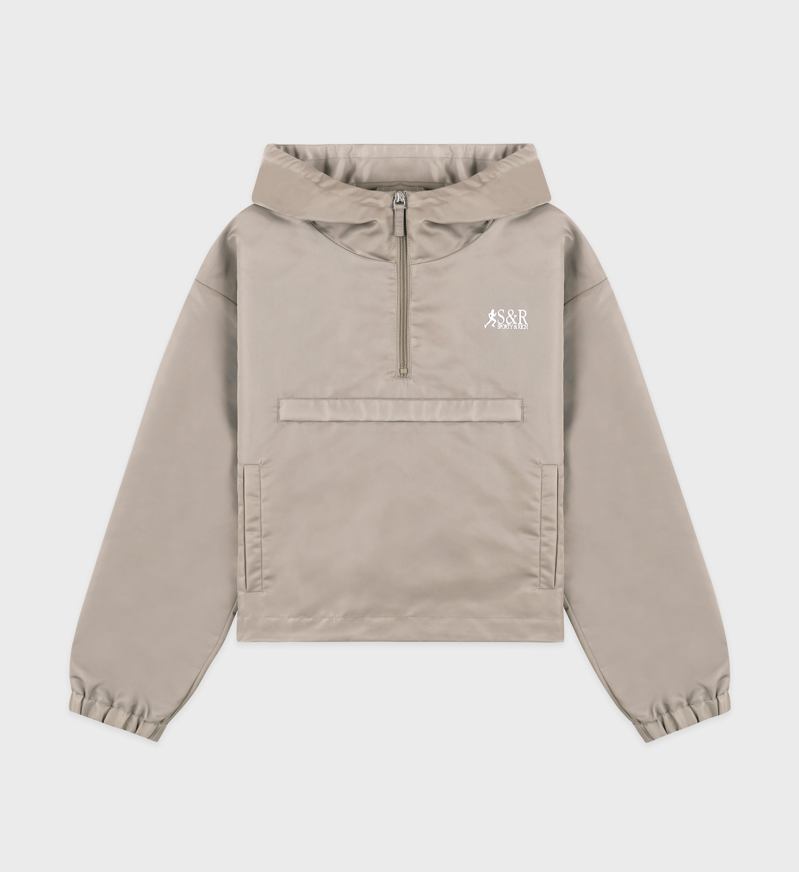 SR Runner Nylon Quarter Zip - Elephant/White