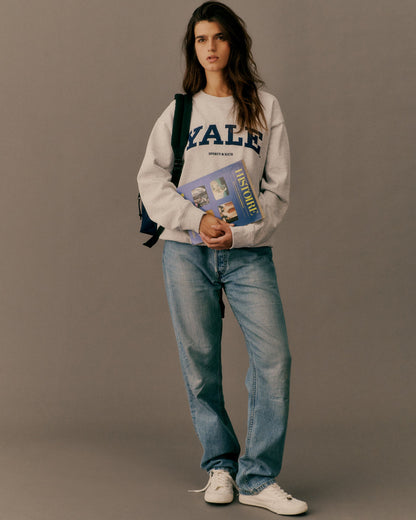 Yale Ivy Crewneck - Heather Gray/Navy