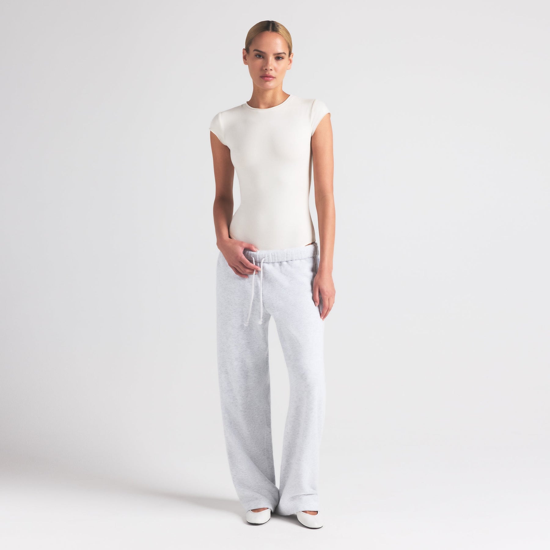 COTTON JERSEY T-SHIRT BRIEF BODYSUIT | MARBLE