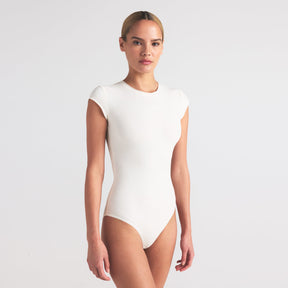 COTTON JERSEY T-SHIRT BRIEF BODYSUIT | MARBLE