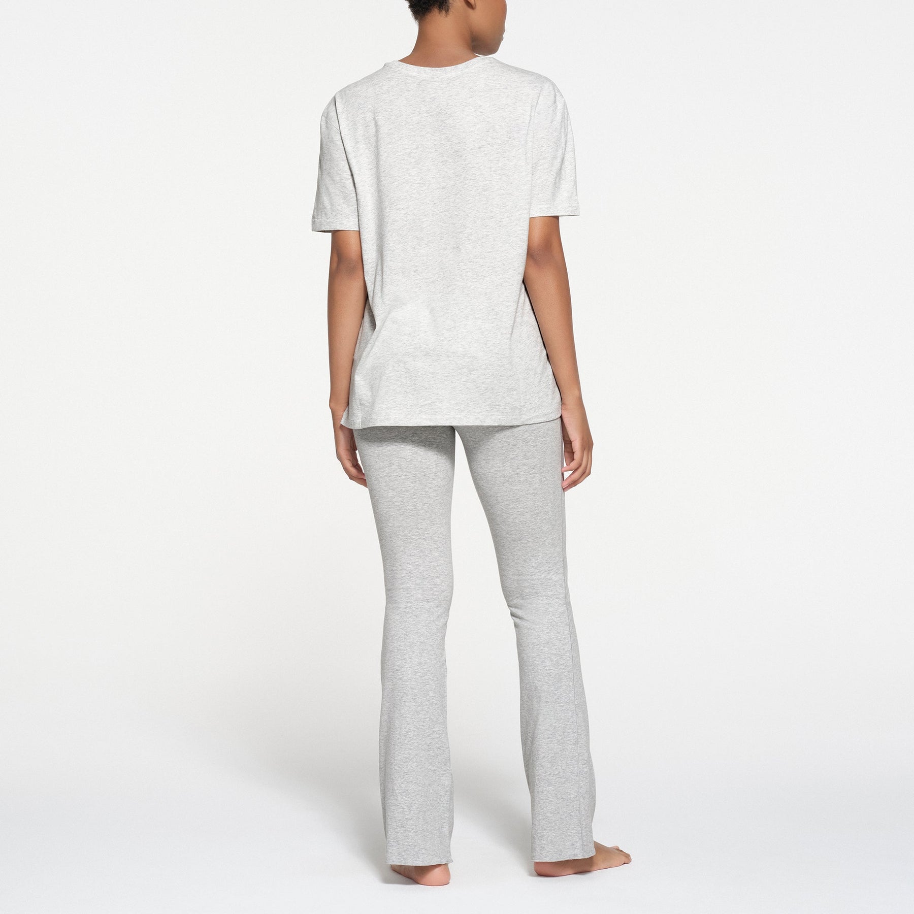 RELAXED TEES OVERSIZED LONG T-SHIRT | LIGHT HEATHER GREY