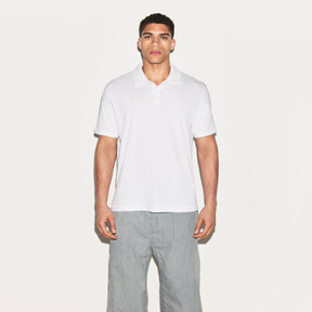 SKIMS COTTON MENS RELAXED POLO | CHALK