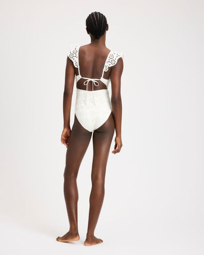 Eyelet Ruffle One-piece Swimsuit