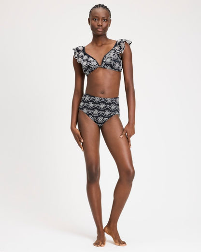 Ruffle Eyelet Bikini Top