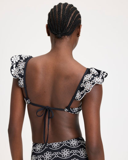 Ruffle Eyelet Bikini Top