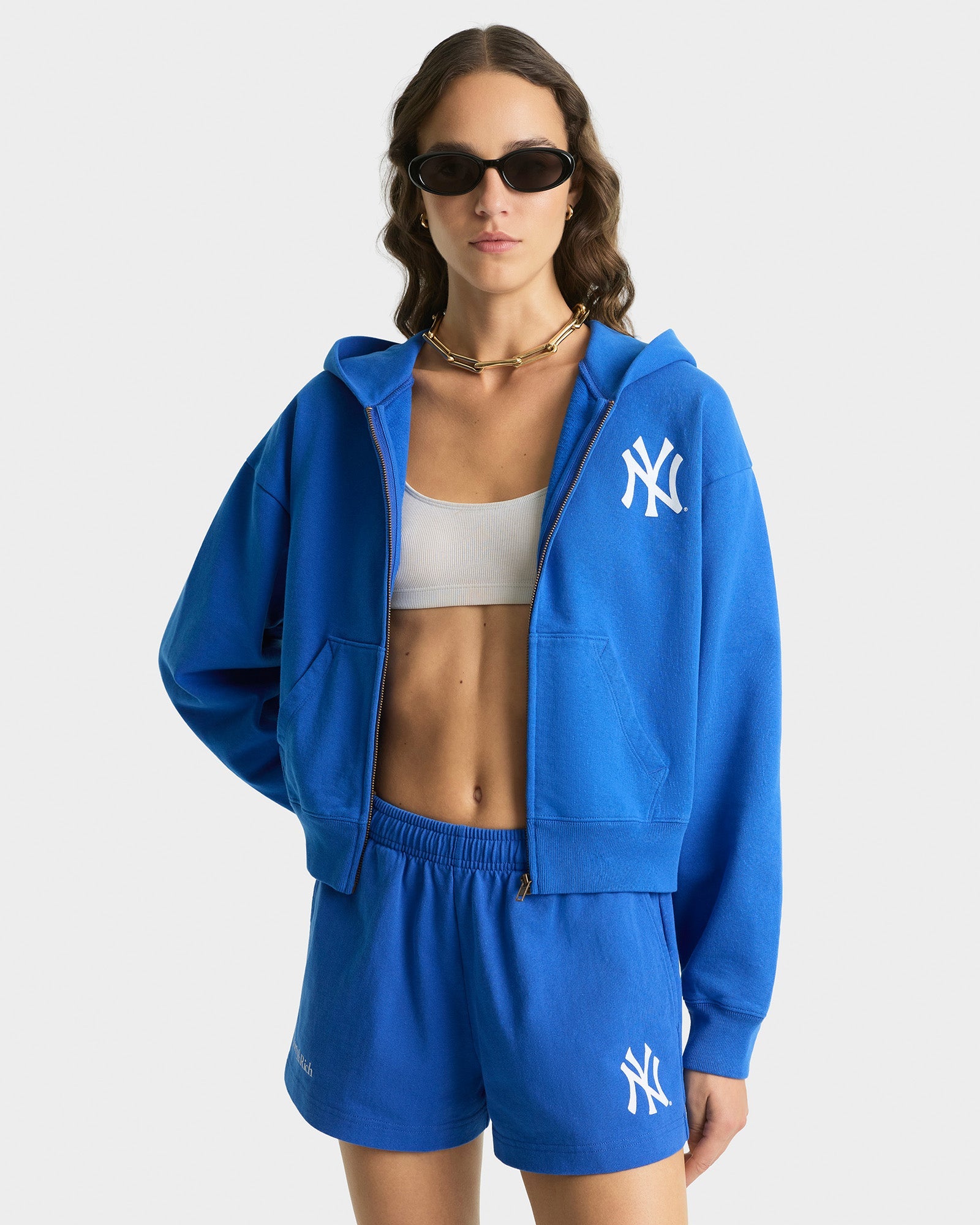 Yankees Serif Disco Short - Team Blue/White