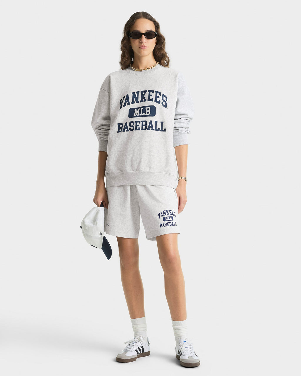 Yankees Ivy Crewneck - Heather Gray/Navy