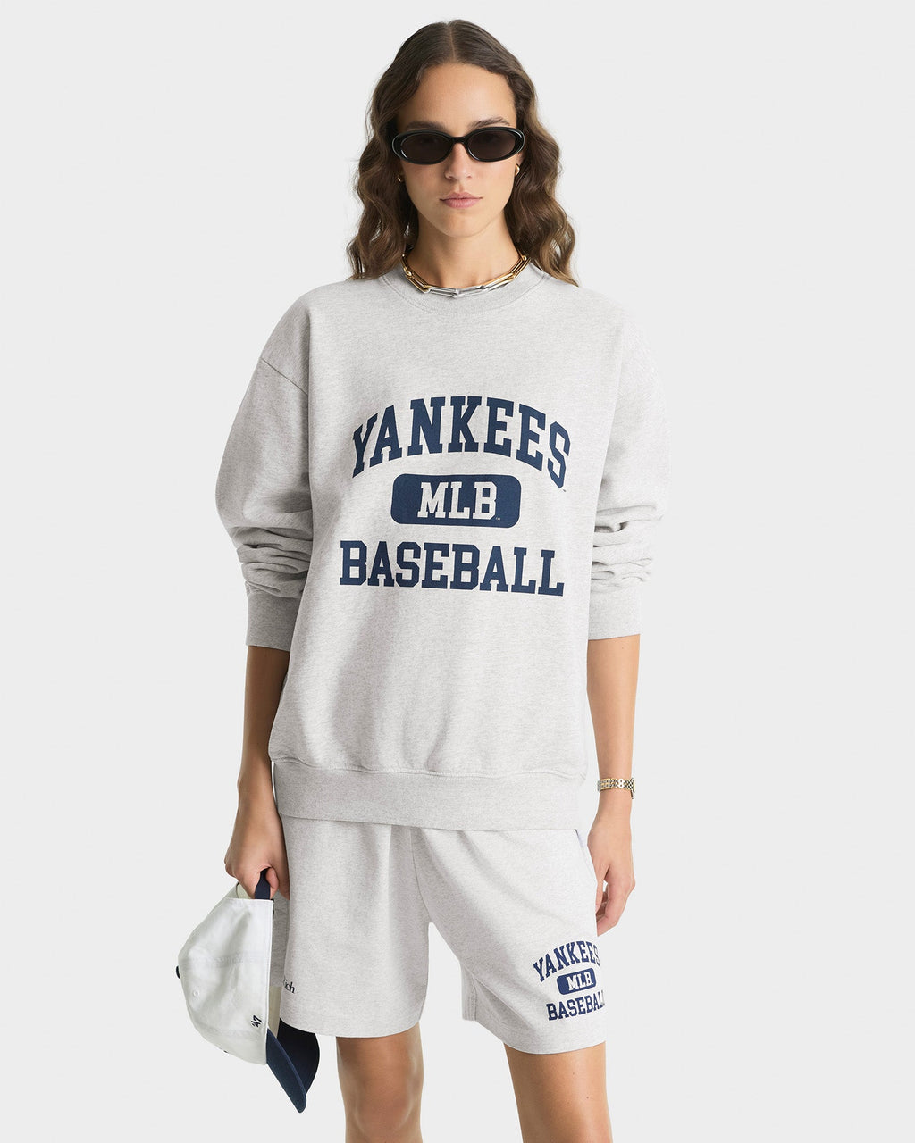 Yankees Ivy Crewneck - Heather Gray/Navy
