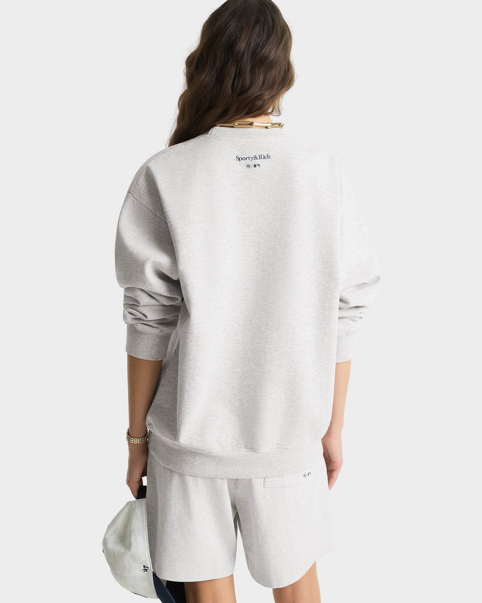 Yankees Ivy Crewneck - Heather Gray/Navy