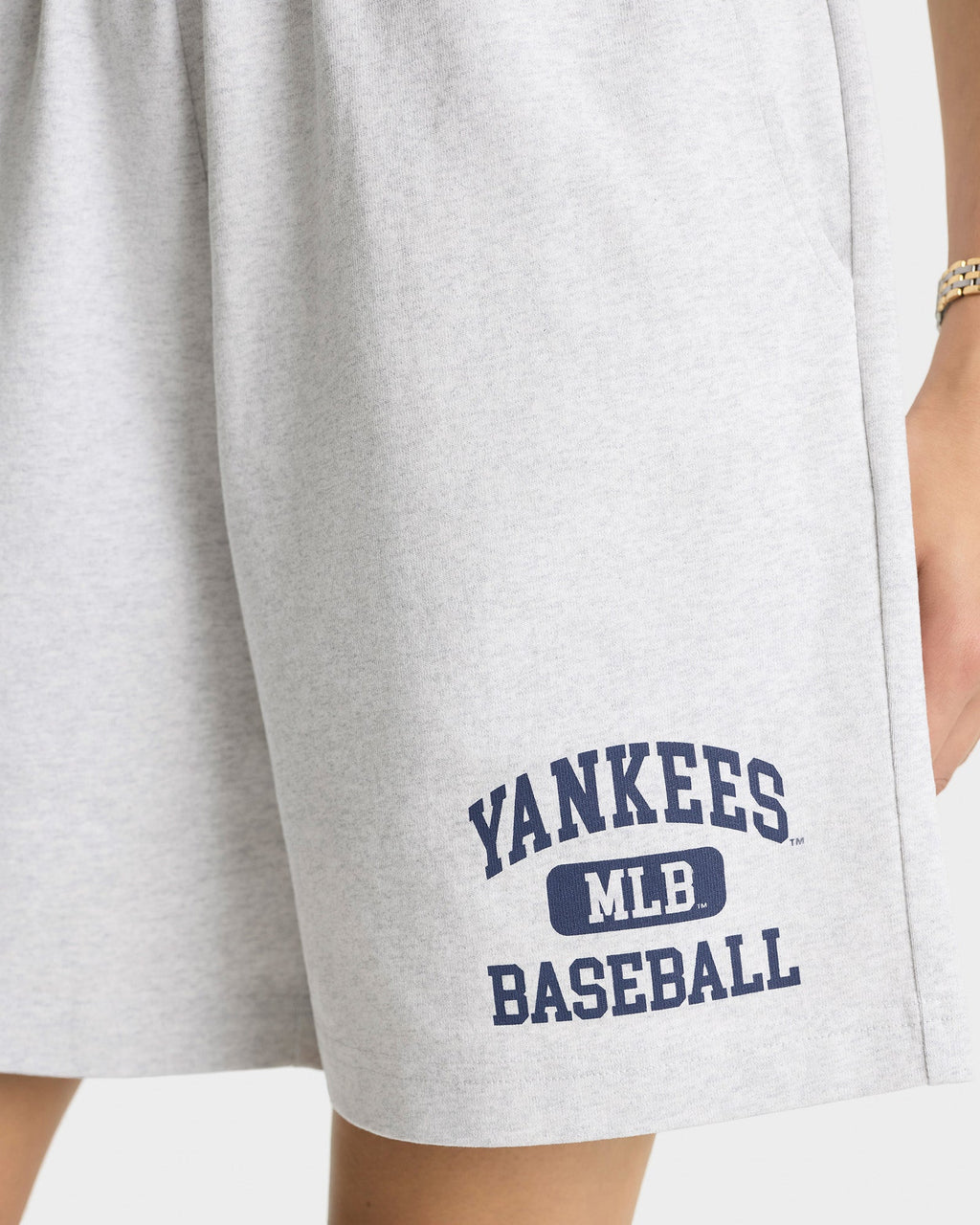 Yankees Ivy Gym Short - Heather Gray/Navy
