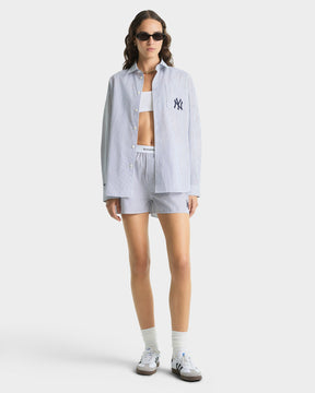 Yankees Serif Oversized Shirt - Navy Striped