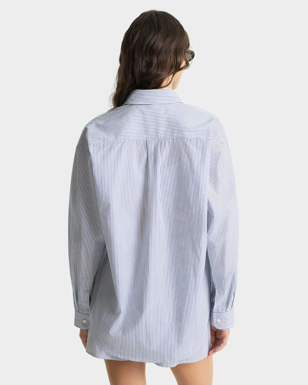 Yankees Serif Oversized Shirt - Navy Striped