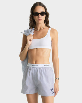Yankees Serif Boxer Short - Navy Striped