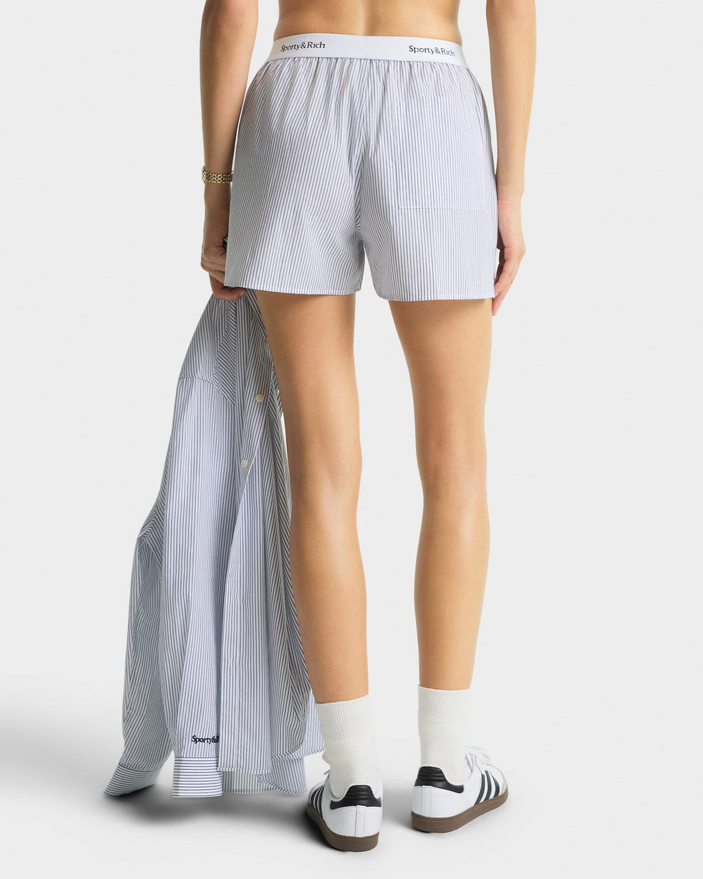 Yankees Serif Boxer Short - Navy Striped