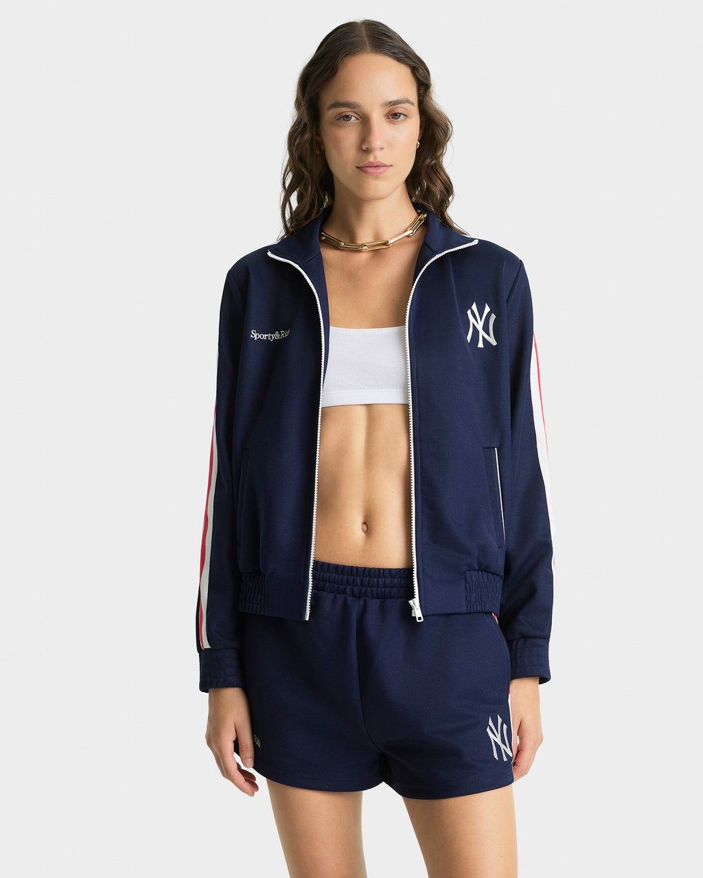 Yankees Serif Track Jacket - Navy/White/Red