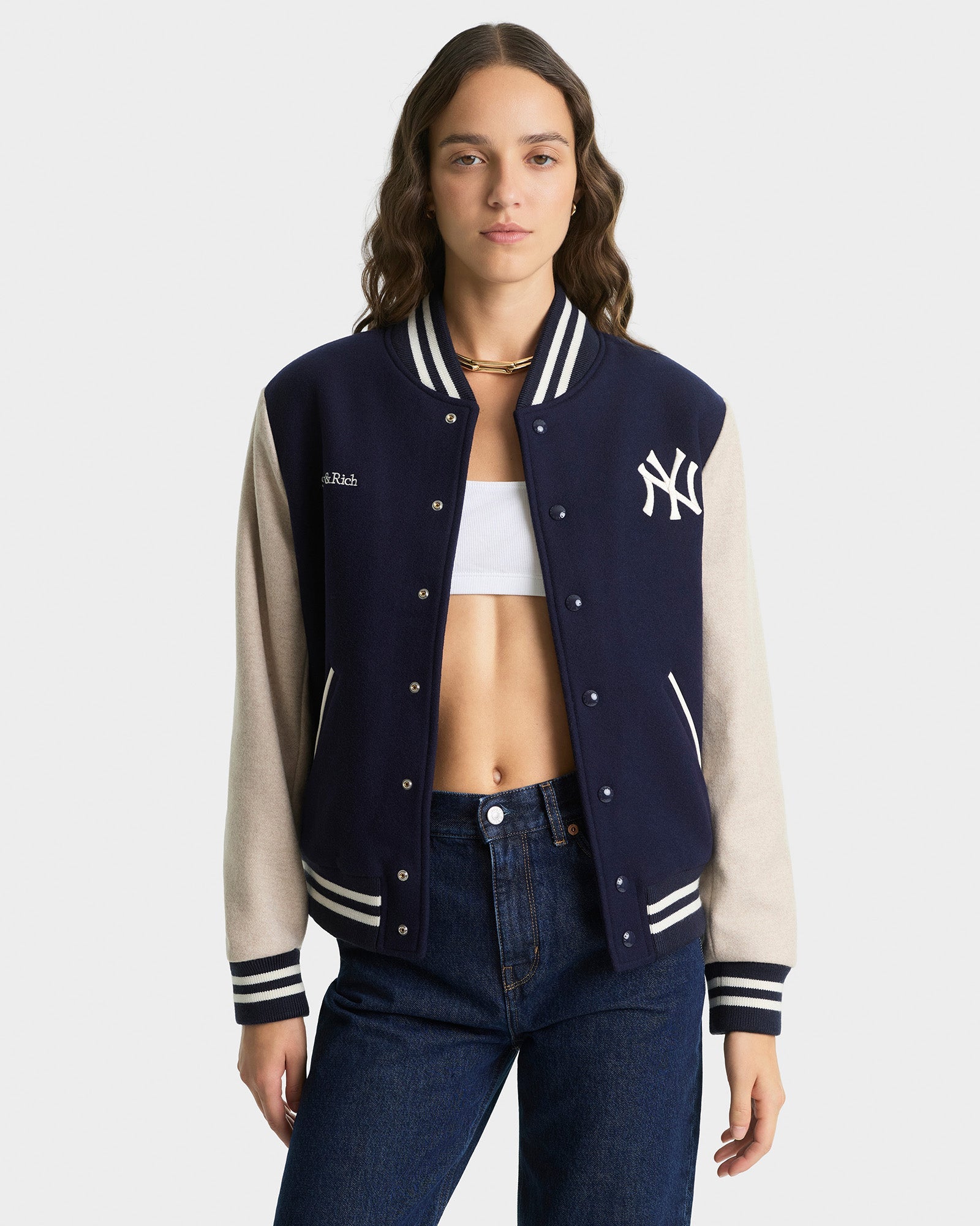Homerun Wool Varsity Jacket - Navy/Cream