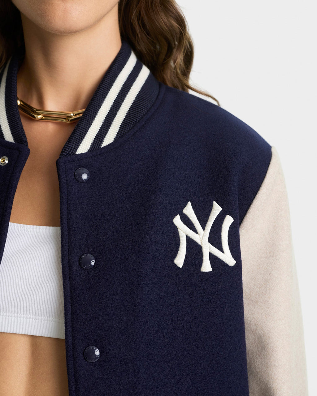 Homerun Wool Varsity Jacket - Navy/Cream