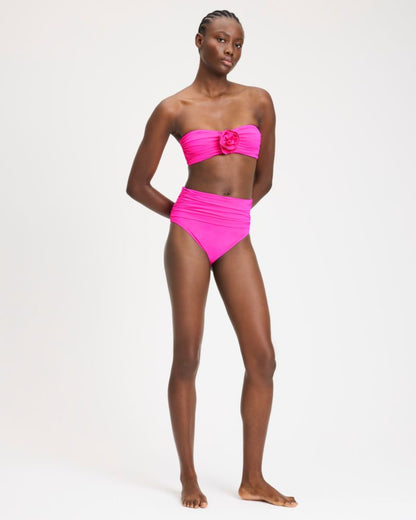 Shirred High Waist Bikini Bottom