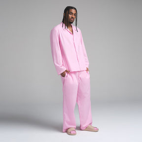 COTTON POPLIN MENS LONG SLEEP SET | BUBBLE GUM
