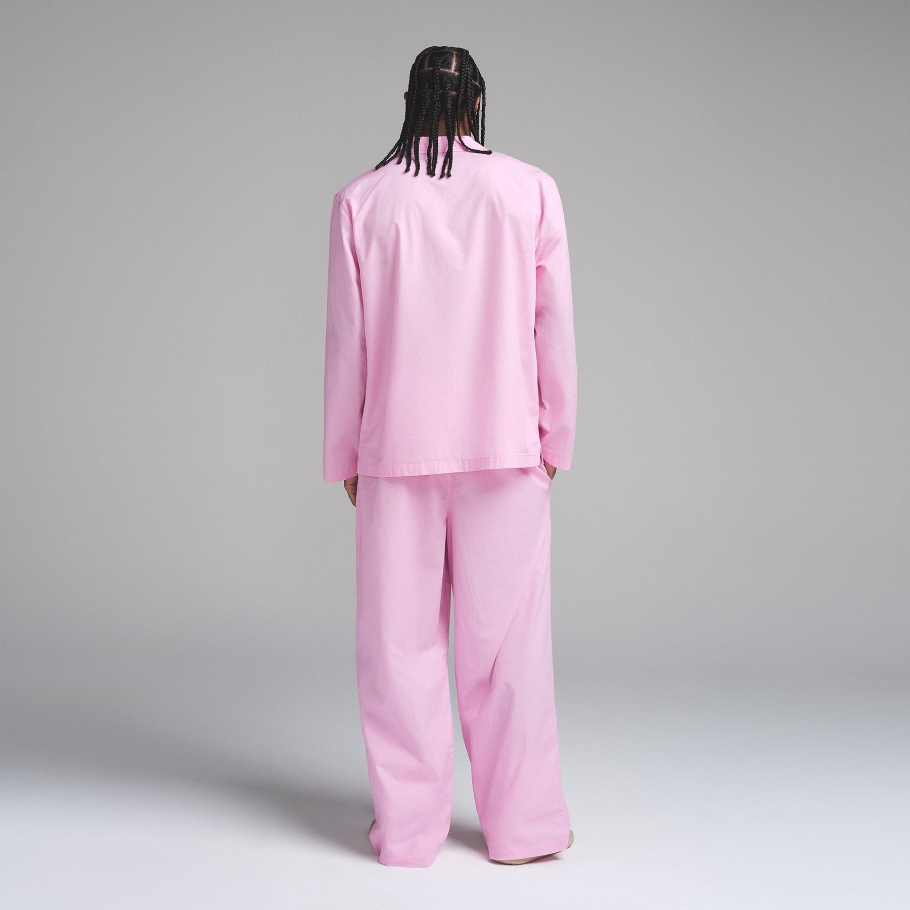 COTTON POPLIN MENS LONG SLEEP SET | BUBBLE GUM