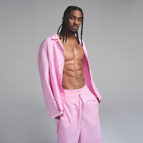 COTTON POPLIN MENS LONG SLEEP SET | BUBBLE GUM