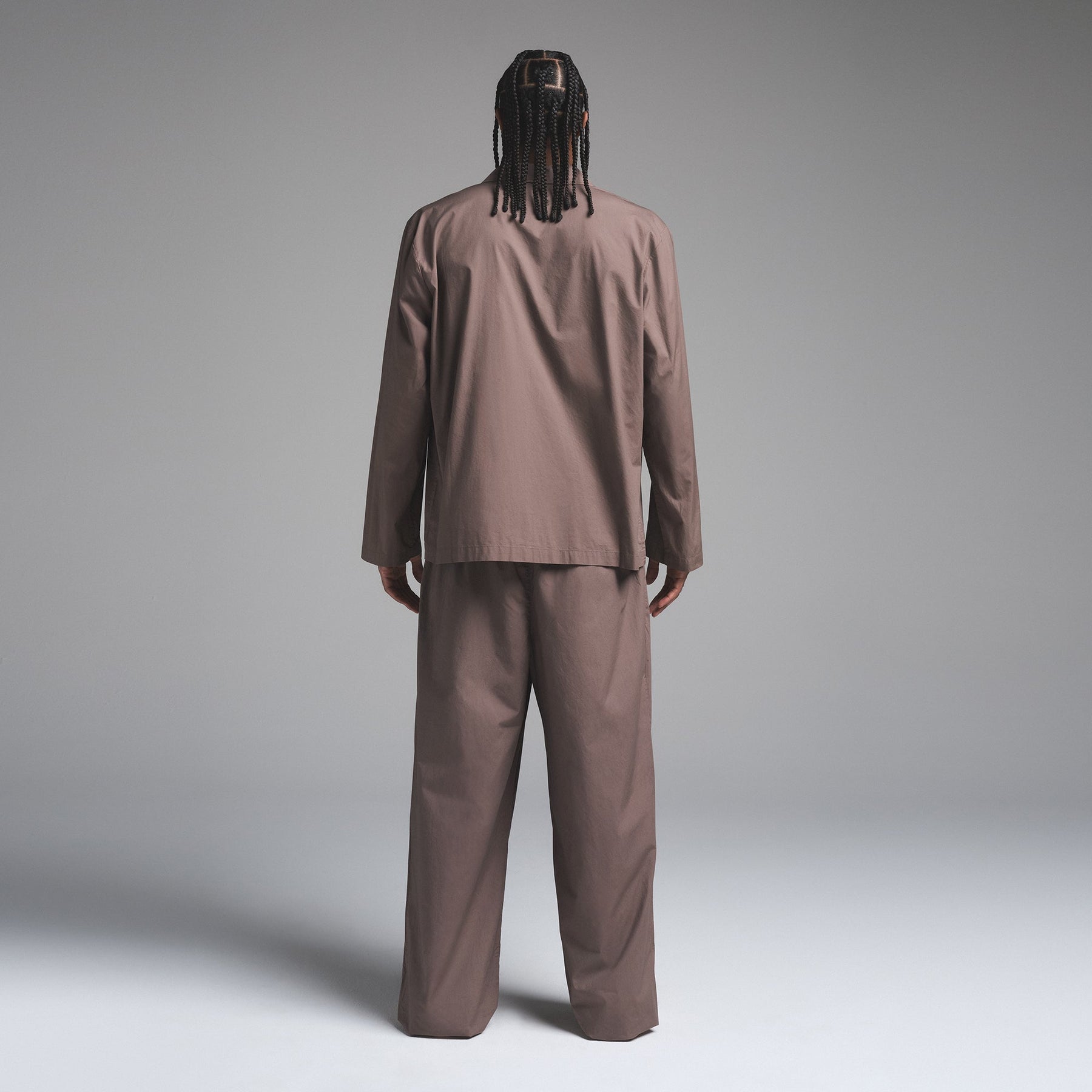 COTTON POPLIN MENS LONG SLEEP SET | UMBER