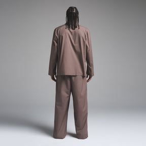 COTTON POPLIN MENS LONG SLEEP SET | UMBER