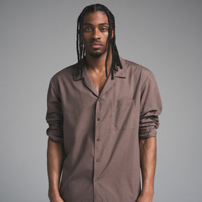 COTTON POPLIN MENS LONG SLEEP SET | UMBER