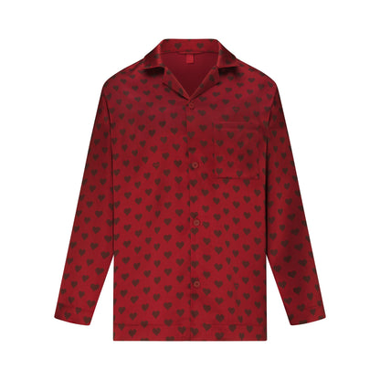 SATEEN SLEEP MENS LONG SLEEP SET | RED HEART HALFDROP