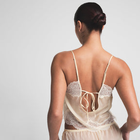SKIMS ROMANCE LACE CAMI AND SHORT SET | BUTTER