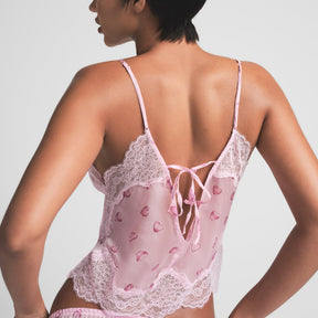 SKIMS ROMANCE LACE CAMI AND SHORT SET | CHERRY BLOSSOM BALLOON PRINT
