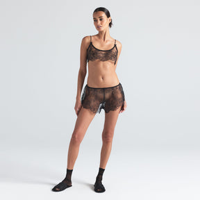 ULTRA FINE LACE BRALETTE AND SHORT SET | ONYX