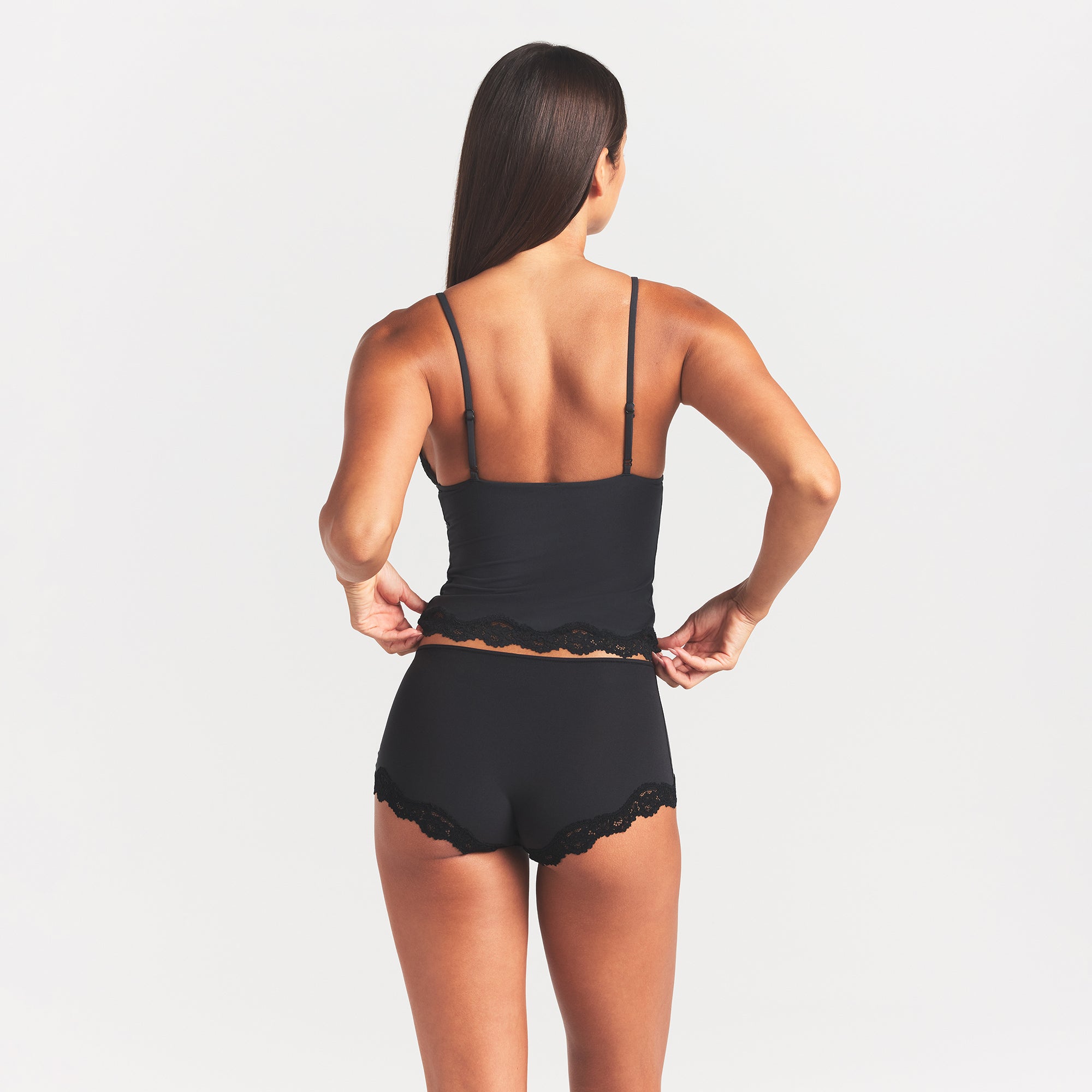 Fits Everybody Lace Triangle Cami and Boy Short Set