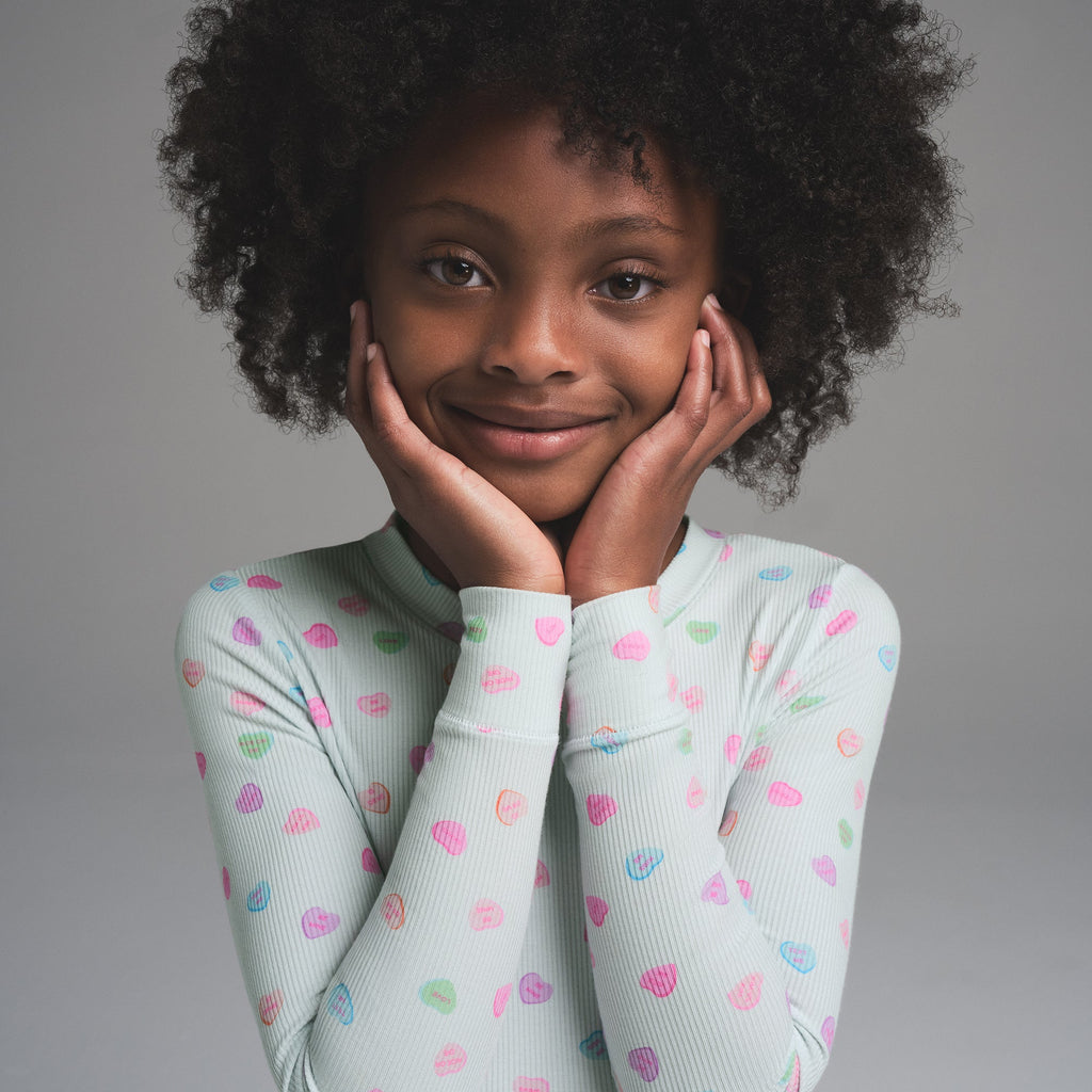 SOFT LOUNGE KIDS SLEEP SET | CLOUD CANDY HEART PRINT