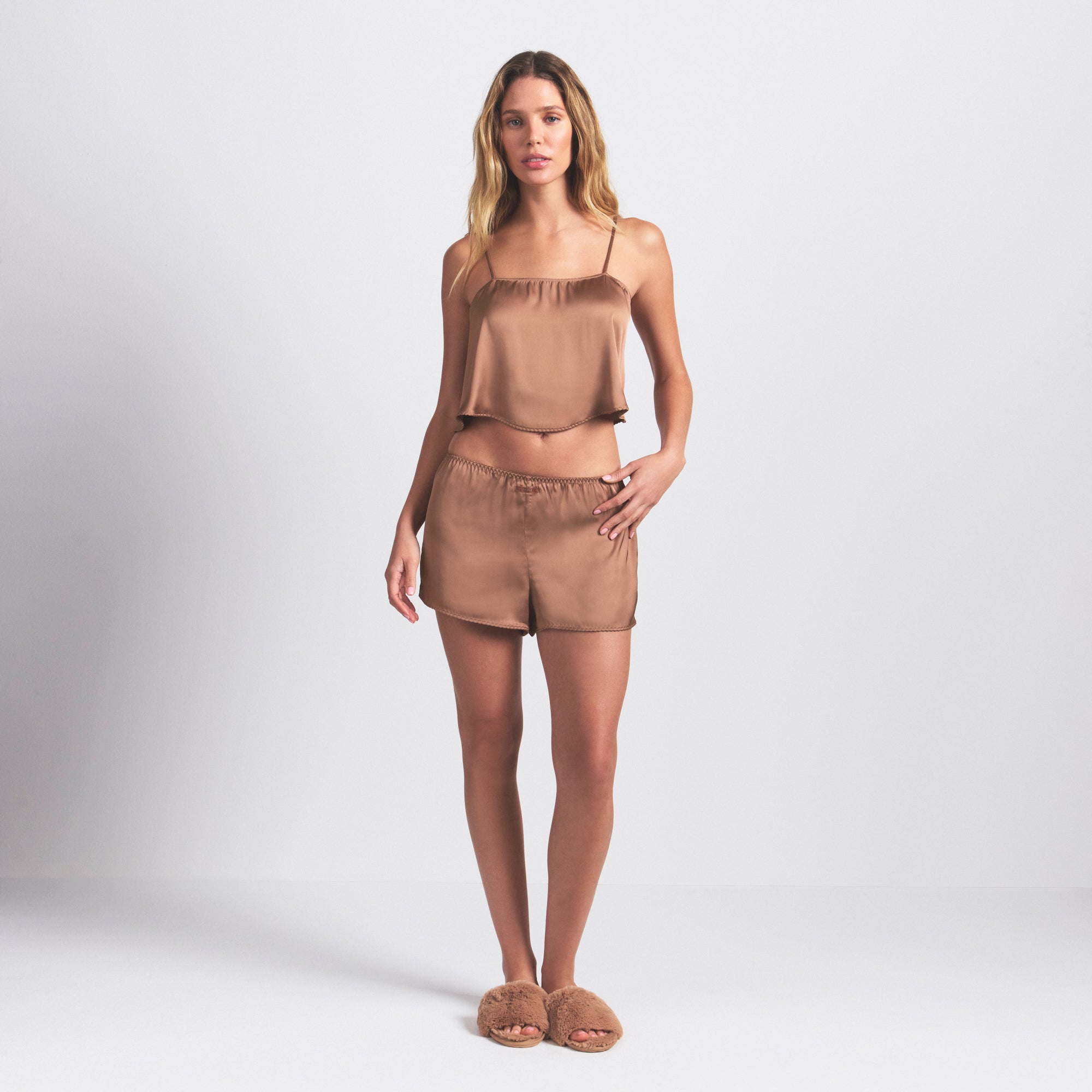 WOVEN SHINE CAMI AND SHORT SLEEP SET | SIENNA