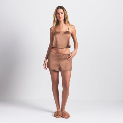 WOVEN SHINE CAMI AND SHORT SLEEP SET | SIENNA