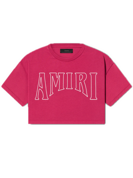 AMIRI WOMENS SUN CROPPED TEE FUCHSIA