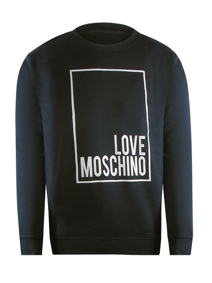 Love Moschino Box Logo Black Sweatshirt
