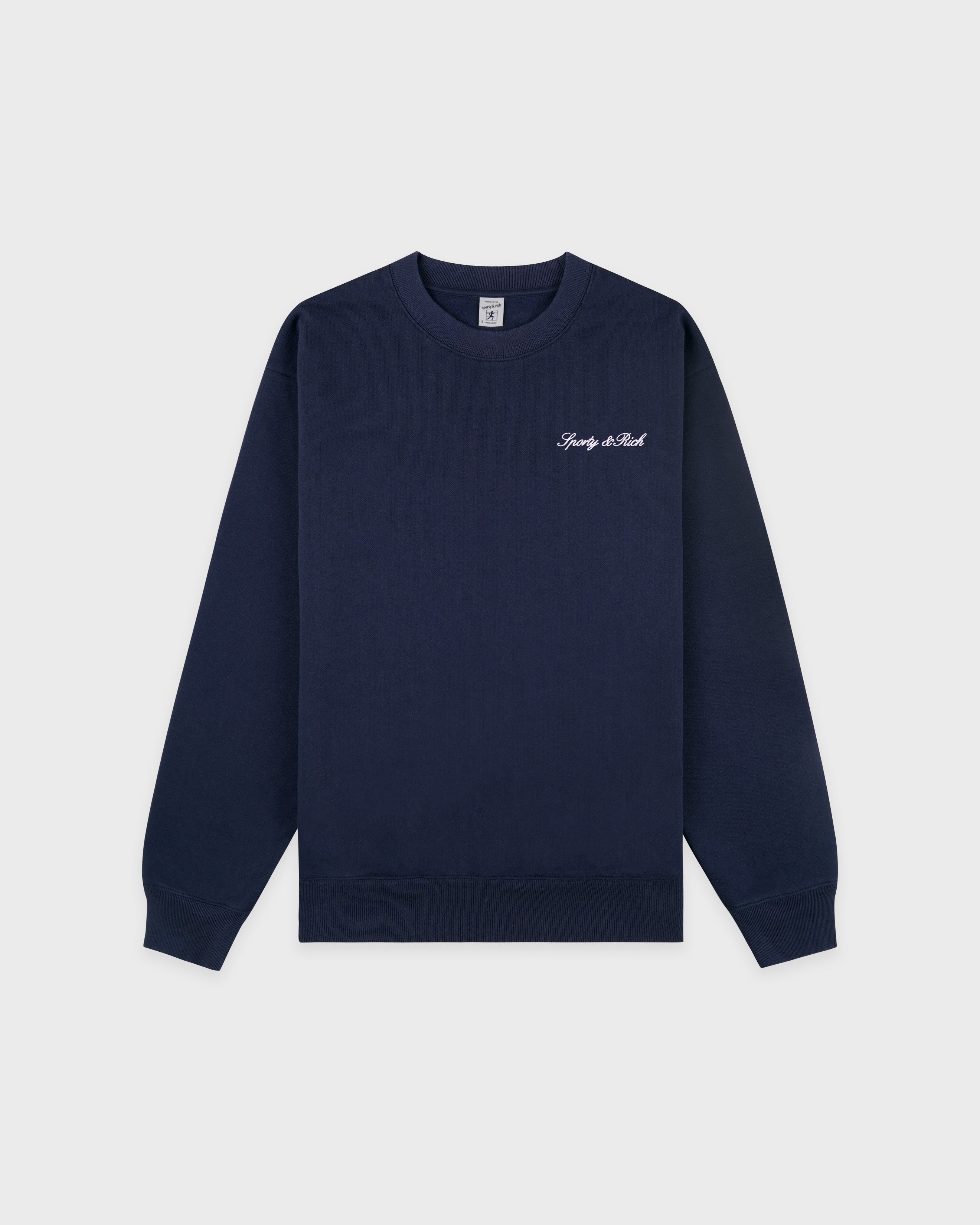 Syracuse Embroidered Crewneck - Navy/White