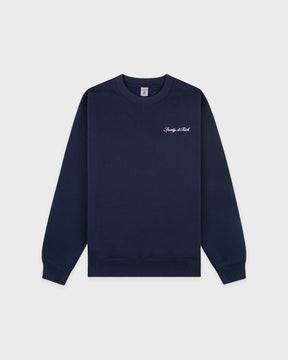 Syracuse Embroidered Crewneck - Navy/White