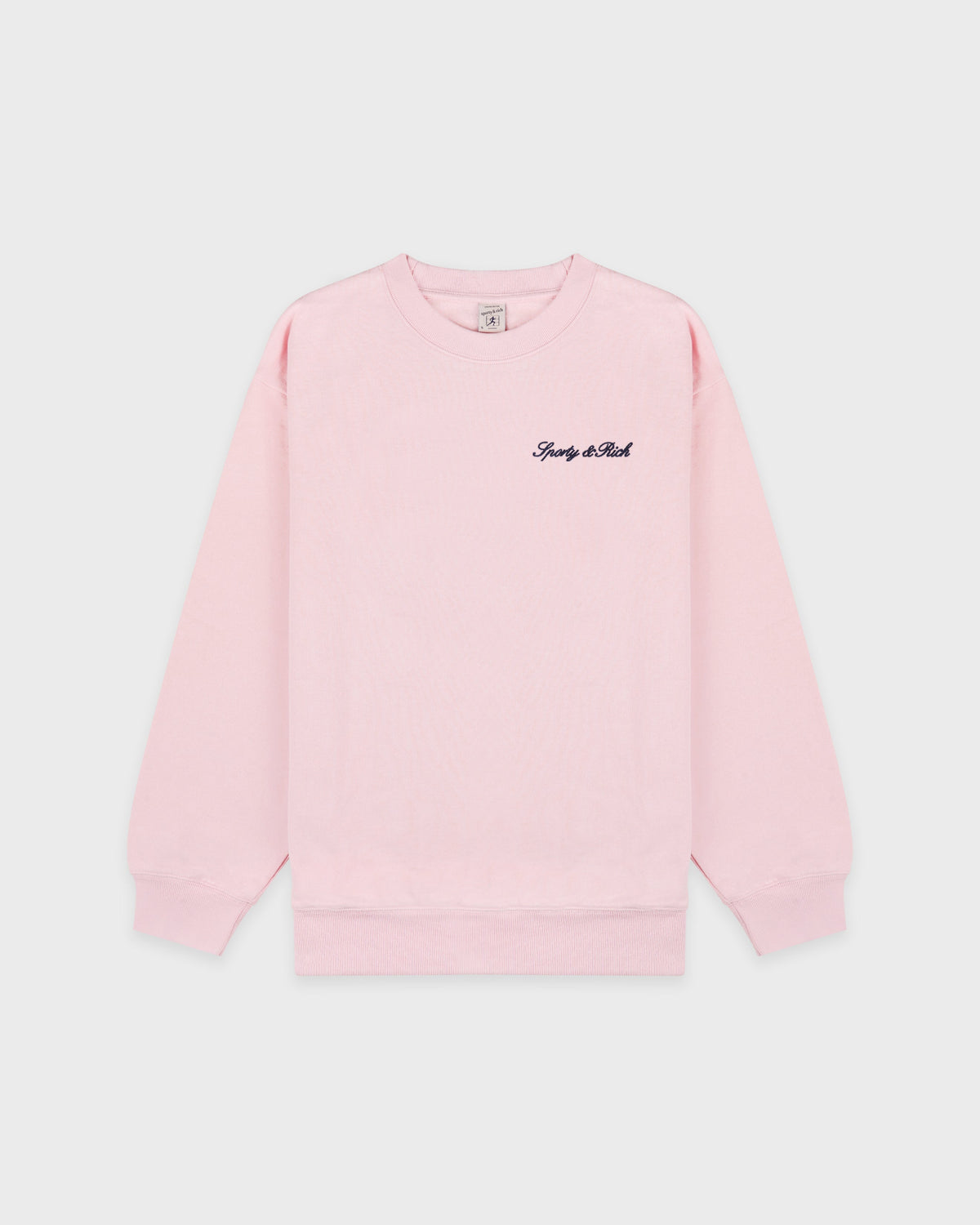 Syracuse Embroidered Crewneck - Pink Dolphin/Navy
