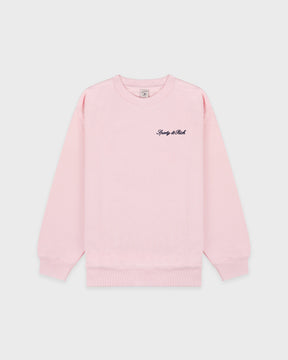 Syracuse Embroidered Crewneck - Pink Dolphin/Navy