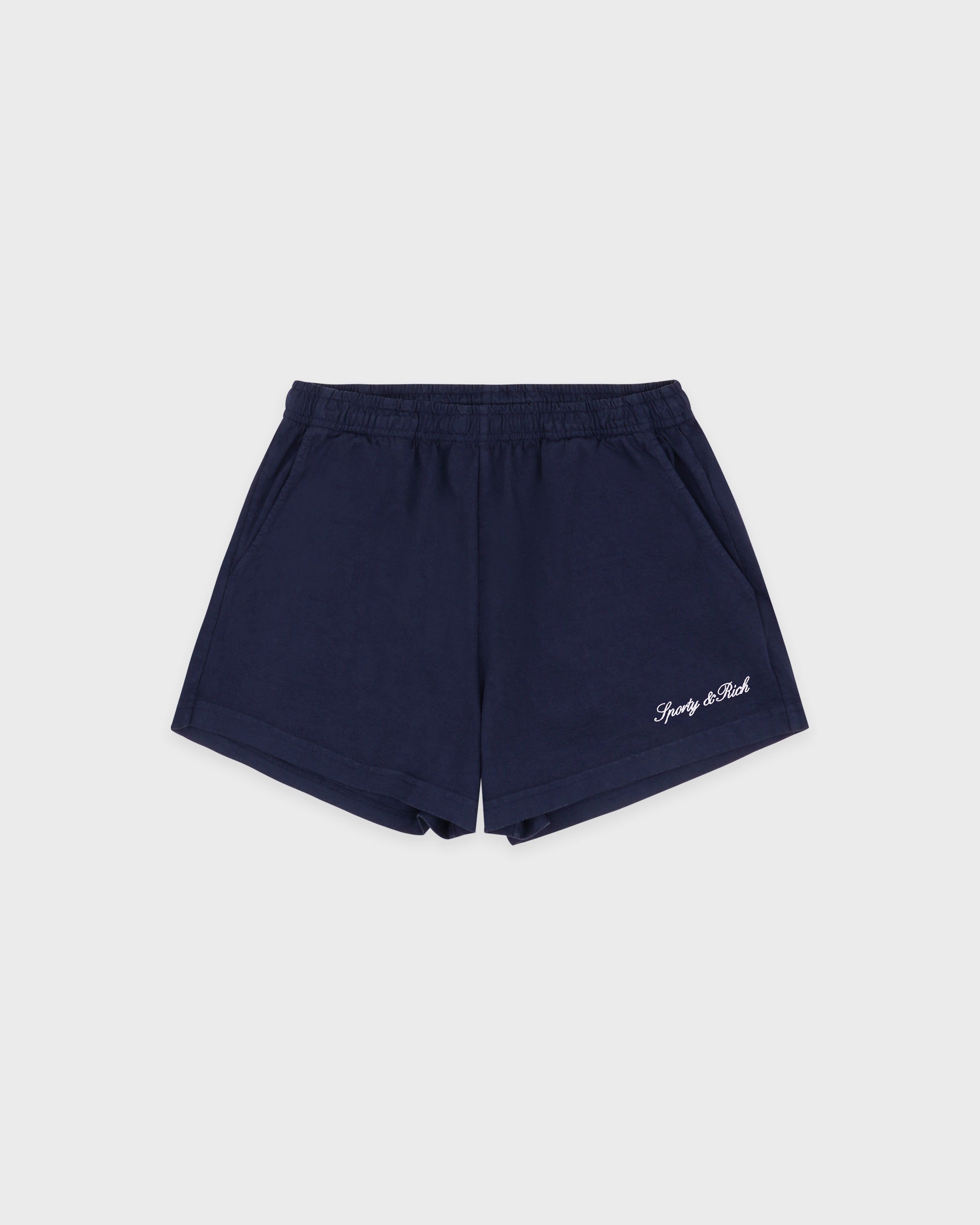 Syracuse Embroidered Disco short - Navy/White