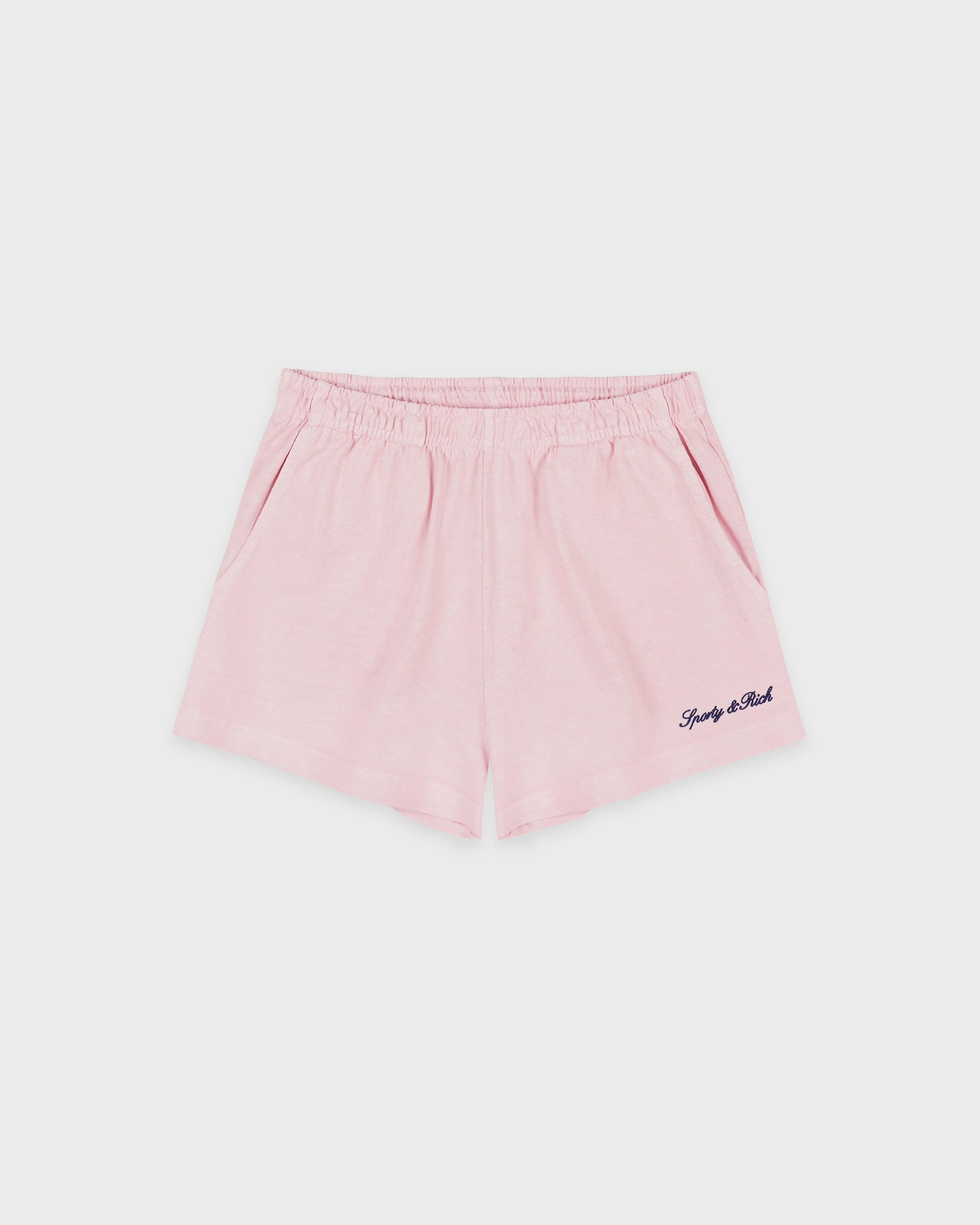 Syracuse Embroidered Disco short - Pink Dolphin/Navy
