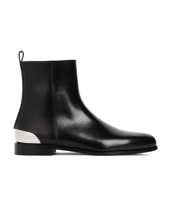 Black Silver Leather Boots