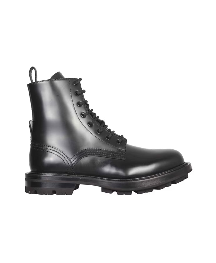 Brushed Leather Lace-up Boots