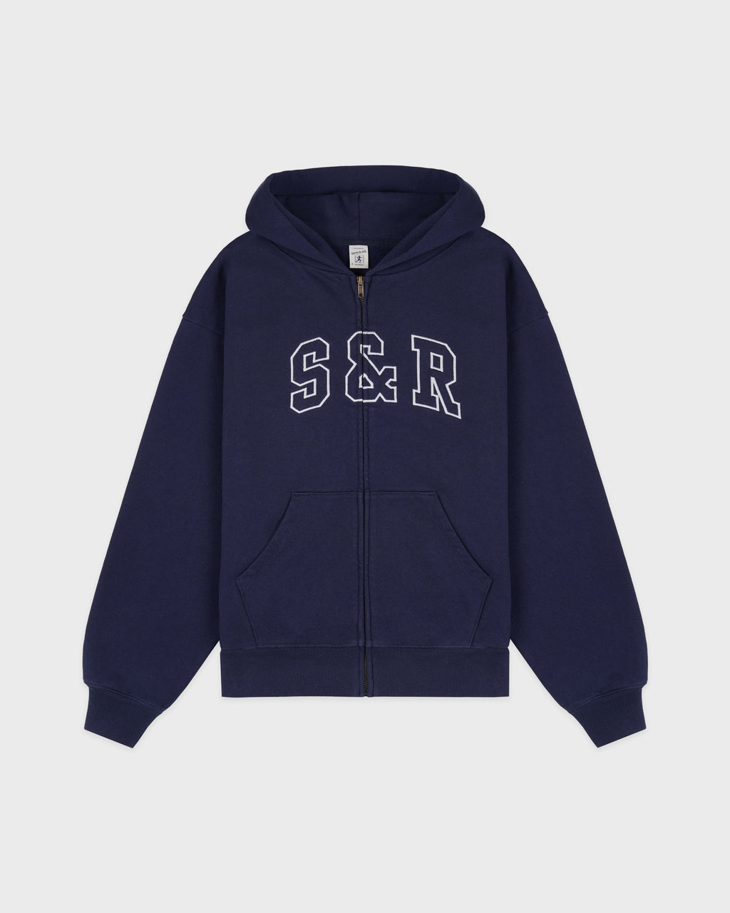 S&R Ivy Zip Hoodie - Navy/White
