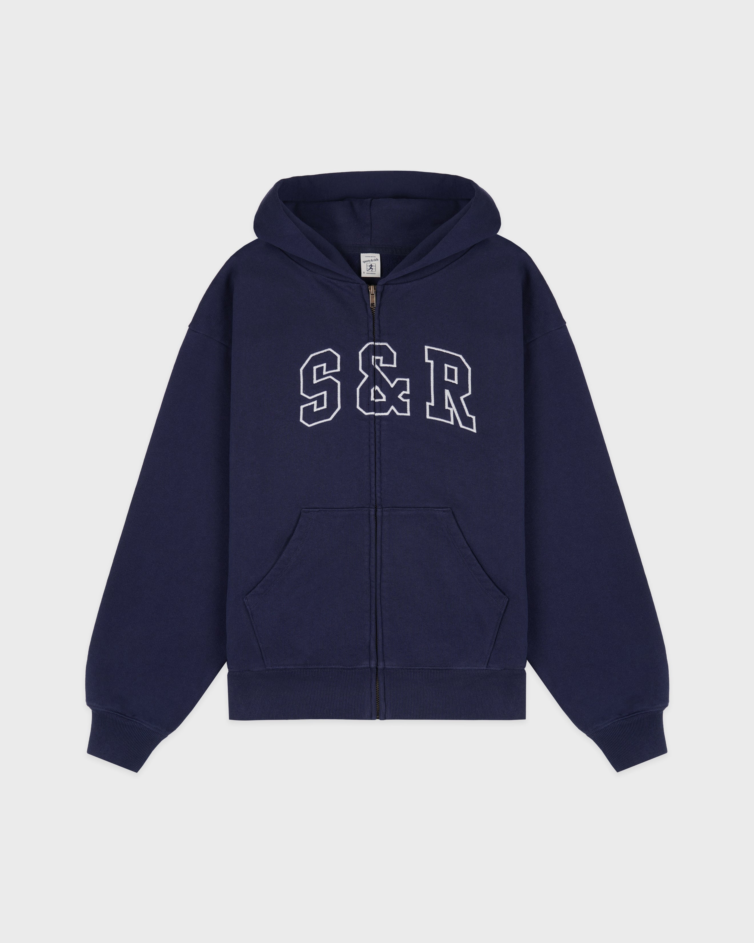 S&R Ivy Zip Hoodie - Navy/White